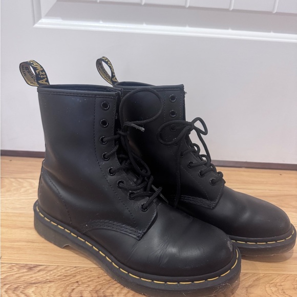 Dr. Martens Black Boots with Yellow Accents - Picture 10 of 13